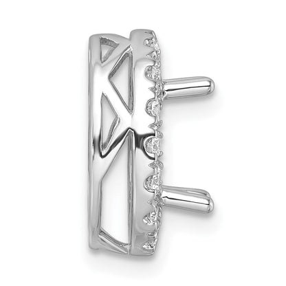14K Weißgold 0,5 ct. Laborgezüchteter Diamant VS/SI+ G+ Halo Kettengleitanhänger