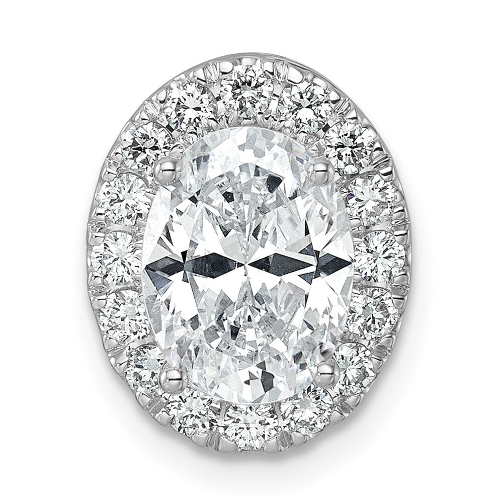 14K Weißgold 0,5 ct. Laborgezüchteter Diamant VS/SI+ G+ Halo Kettengleitanhänger