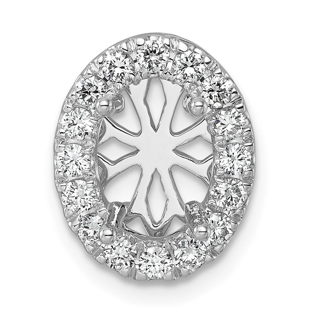 14K Weißgold 0,5 ct. Laborgezüchteter Diamant VS/SI+ G+ Halo Kettengleitanhänger