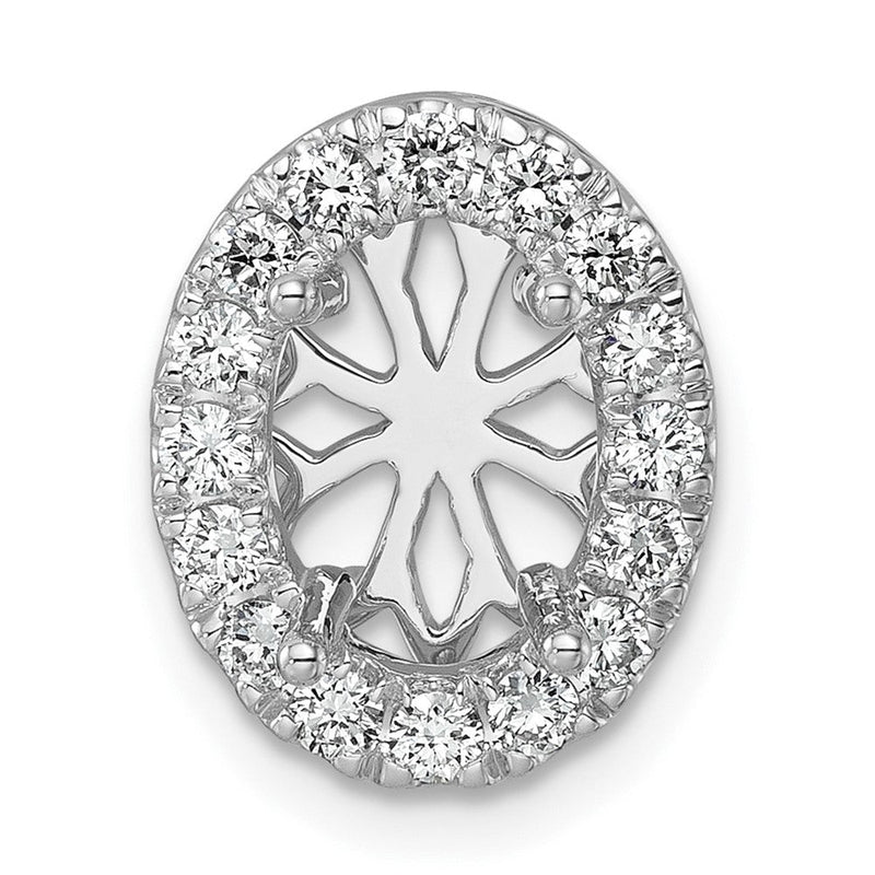 14K Weißgold 0,5 ct. Laborgezüchteter Diamant VS/SI+ G+ Halo Kettengleitanhänger
