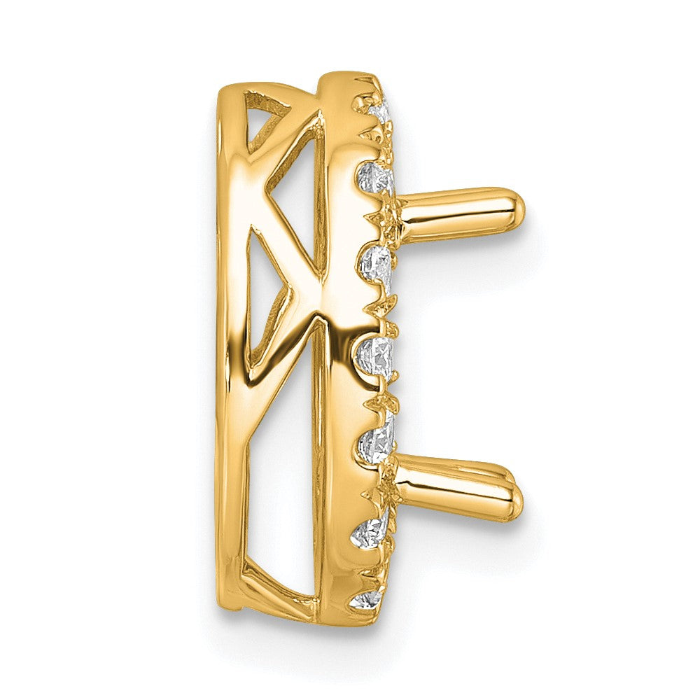 14K Gelbgold 2,5 ct. Laborgezüchteter Diamant VS/SI+ G+ Komplett-Halo Ketten-Gleitanhänger