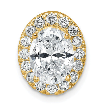 14K Gelbgold 0,5 ct. Laborgezüchteter Diamant VS/SI+ G+ Semi-Mount Halo Ketten-Gleitanhänger