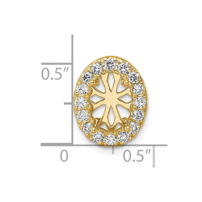 14K Gelbgold 0,5 ct. Laborgezüchteter Diamant VS/SI+ G+ Semi-Mount Halo Ketten-Gleitanhänger