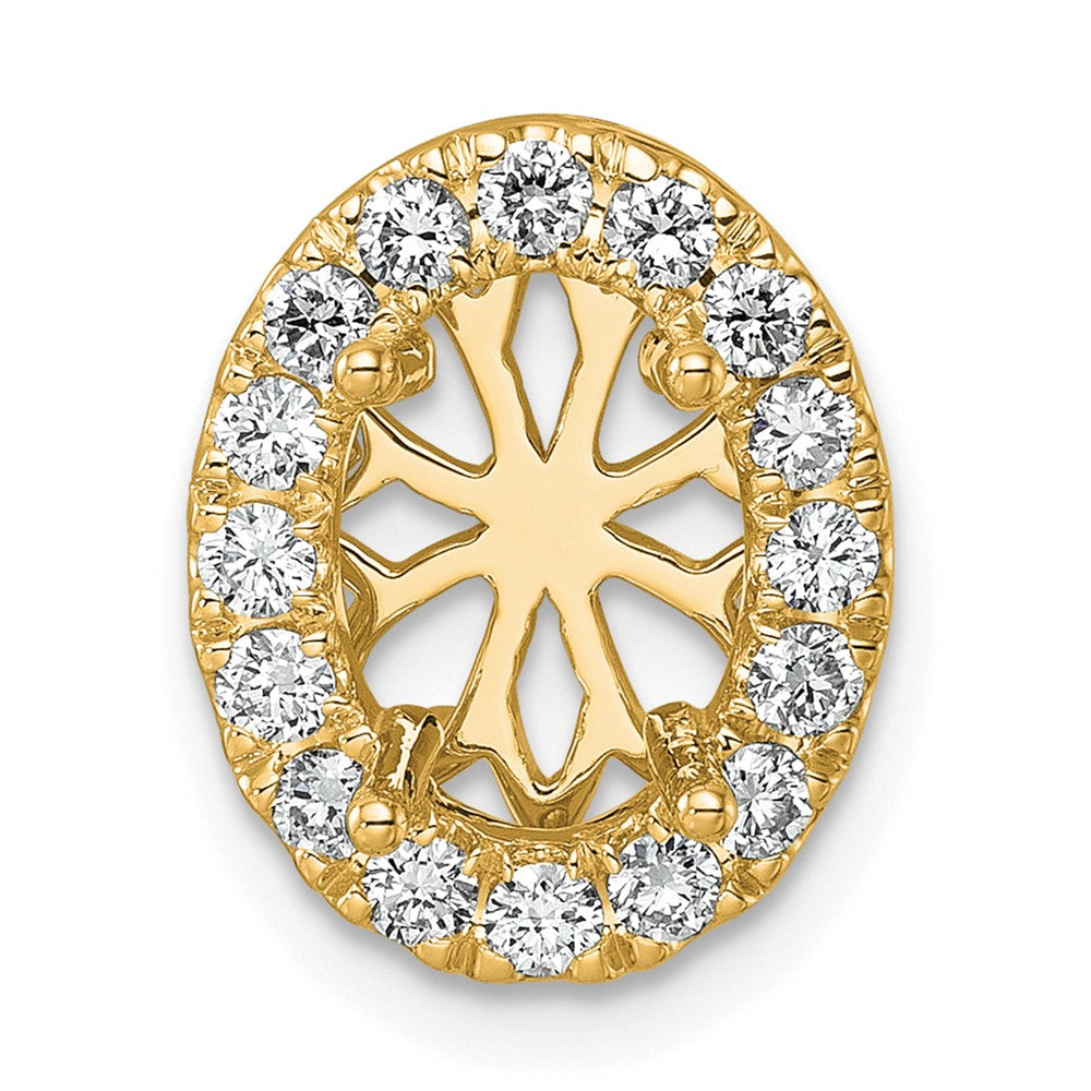 14K Gelbgold 0,5 ct. Laborgezüchteter Diamant VS/SI+ G+ Semi-Mount Halo Ketten-Gleitanhänger
