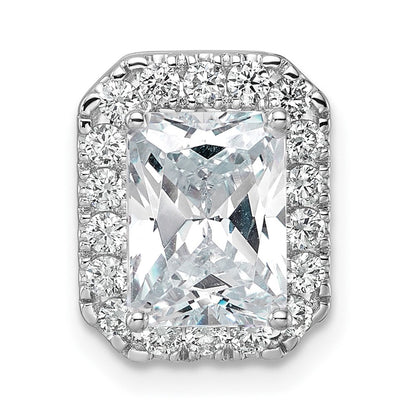 14K Weißgold Gleitanhänger mit Kette, Radiant-Halo und 2,5 ct. im Labor gezüchteten Diamanten, VS/SI+ G+