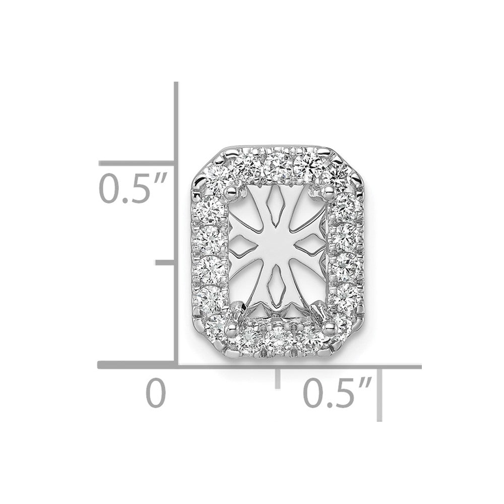 14K Weißgold Gleitanhänger mit Kette, Radiant-Halo und 2,5 ct. im Labor gezüchteten Diamanten, VS/SI+ G+