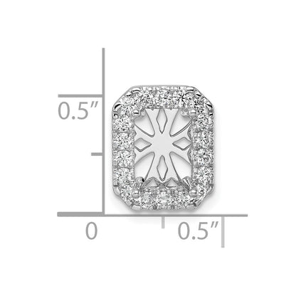 14K Weißgold Gleitanhänger mit Kette, Radiant-Halo und 2,5 ct. im Labor gezüchteten Diamanten, VS/SI+ G+