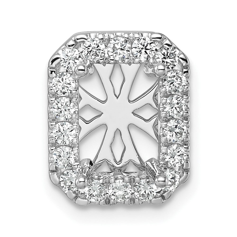 14K Weißgold Gleitanhänger mit Kette, Radiant-Halo und 2,5 ct. im Labor gezüchteten Diamanten, VS/SI+ G+