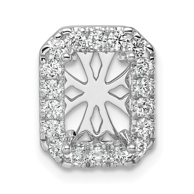 14K Weißgold Halo-Ketten-Gleitanhänger mit 0,5 ct. Labordiamant, VS/SI+ G+