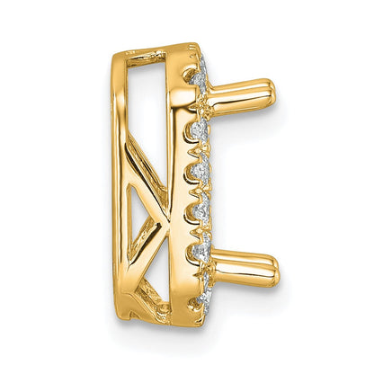 14K Gelbgold 2,5 ct. Laborgezüchteter Diamant VS/SI+ G+ Radiant-Halo-Ketten-Schiebeanhänger