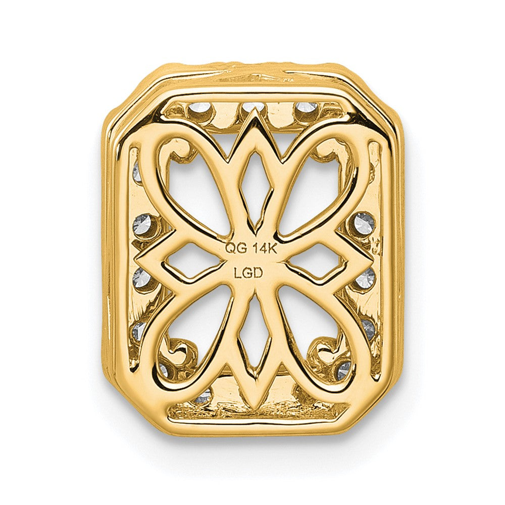 14K Gelbgold 0,5 ct. Laborgezüchteter Diamant VS/SI+ G+ Halo-Ketten-Gleitanhänger