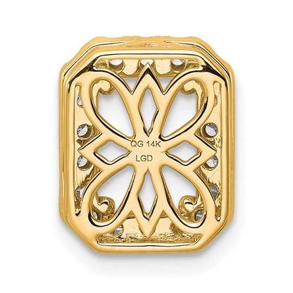 14K Gelbgold 0,5 ct. Laborgezüchteter Diamant VS/SI+ G+ Halo-Ketten-Gleitanhänger
