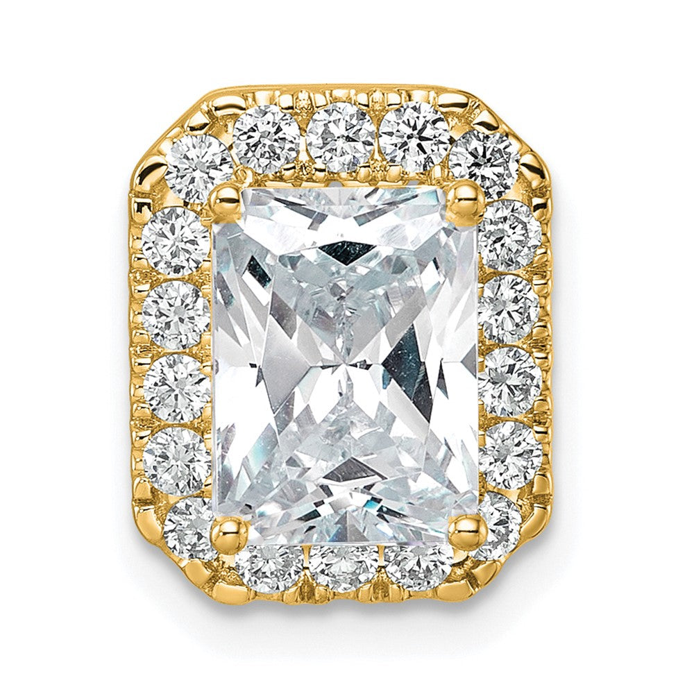 14K Gelbgold 0,5 ct. Laborgezüchteter Diamant VS/SI+ G+ Halo-Ketten-Gleitanhänger