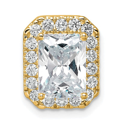 14K Gelbgold 2,5 ct. Laborgezüchteter Diamant VS/SI+ G+ Radiant-Halo-Ketten-Schiebeanhänger