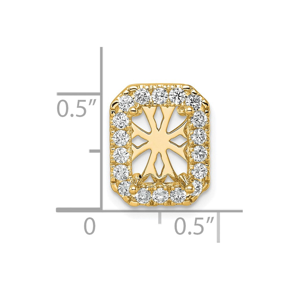 14K Gelbgold 0,5 ct. Laborgezüchteter Diamant VS/SI+ G+ Halo-Ketten-Gleitanhänger