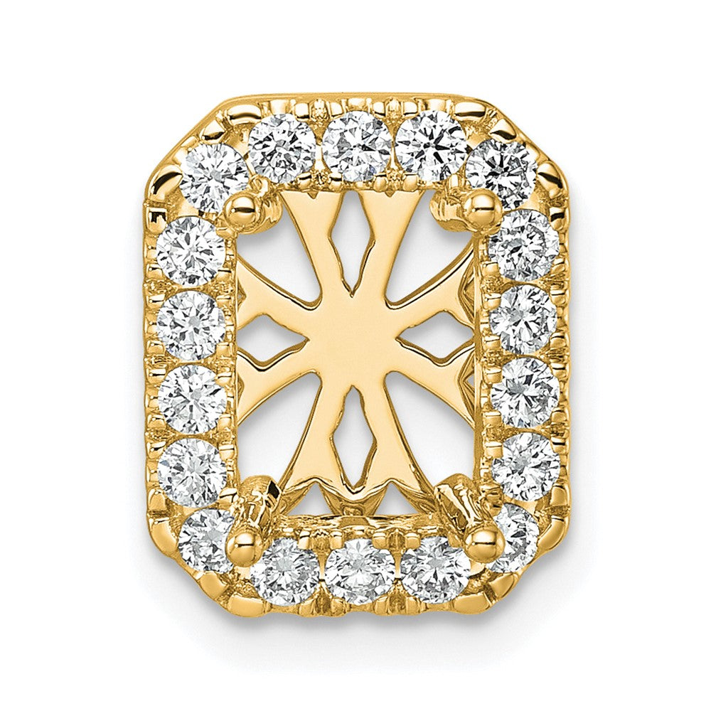 14K Gelbgold 2,5 ct. Laborgezüchteter Diamant VS/SI+ G+ Radiant-Halo-Ketten-Schiebeanhänger