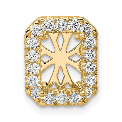 14K Gelbgold 2,5 ct. Laborgezüchteter Diamant VS/SI+ G+ Radiant-Halo-Ketten-Schiebeanhänger