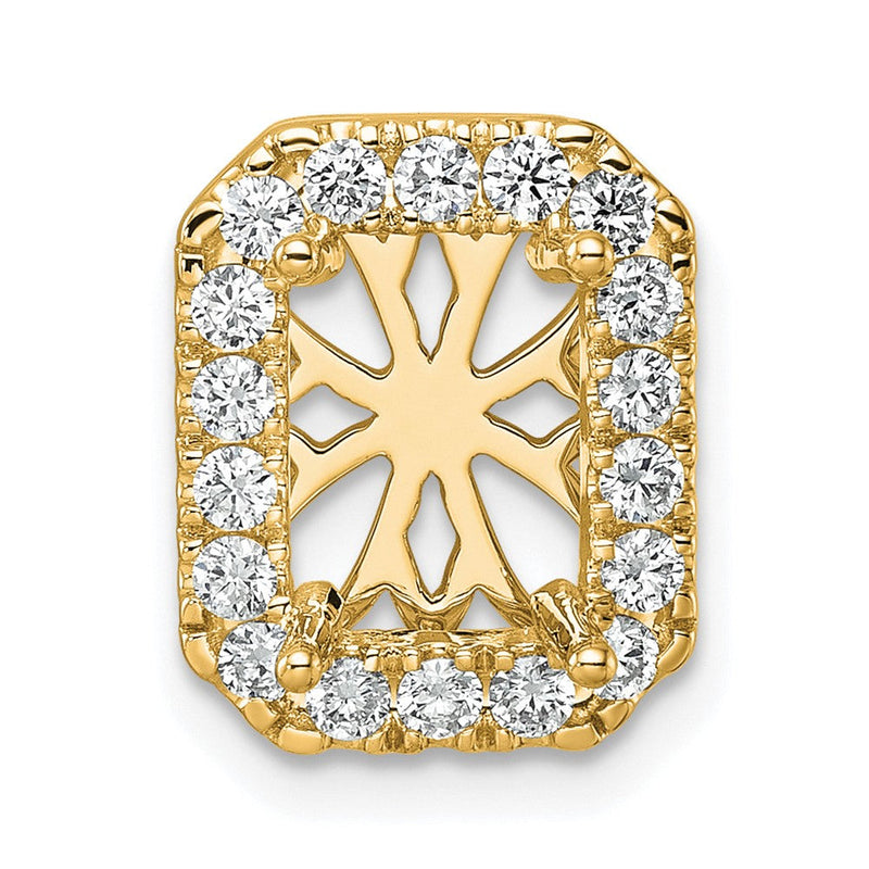 14K Gelbgold 2,5 ct. Laborgezüchteter Diamant VS/SI+ G+ Radiant-Halo-Ketten-Schiebeanhänger