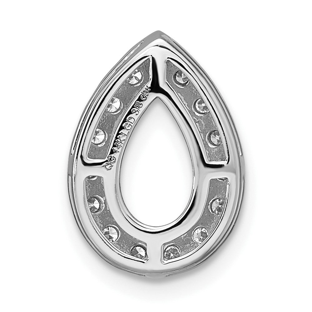 14K Weißgold 0,375 ct. Laborgezüchteter Diamant VS/SI+ G+ Tropfen-Halo Ketten-Gleitanhänger