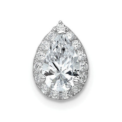 14K Weißgold Kettenanhänger mit Gleitfunktion, Birnenschliff-Halo, 2,375 ct. im Labor gezüchtete Diamanten VS/SI+ G+