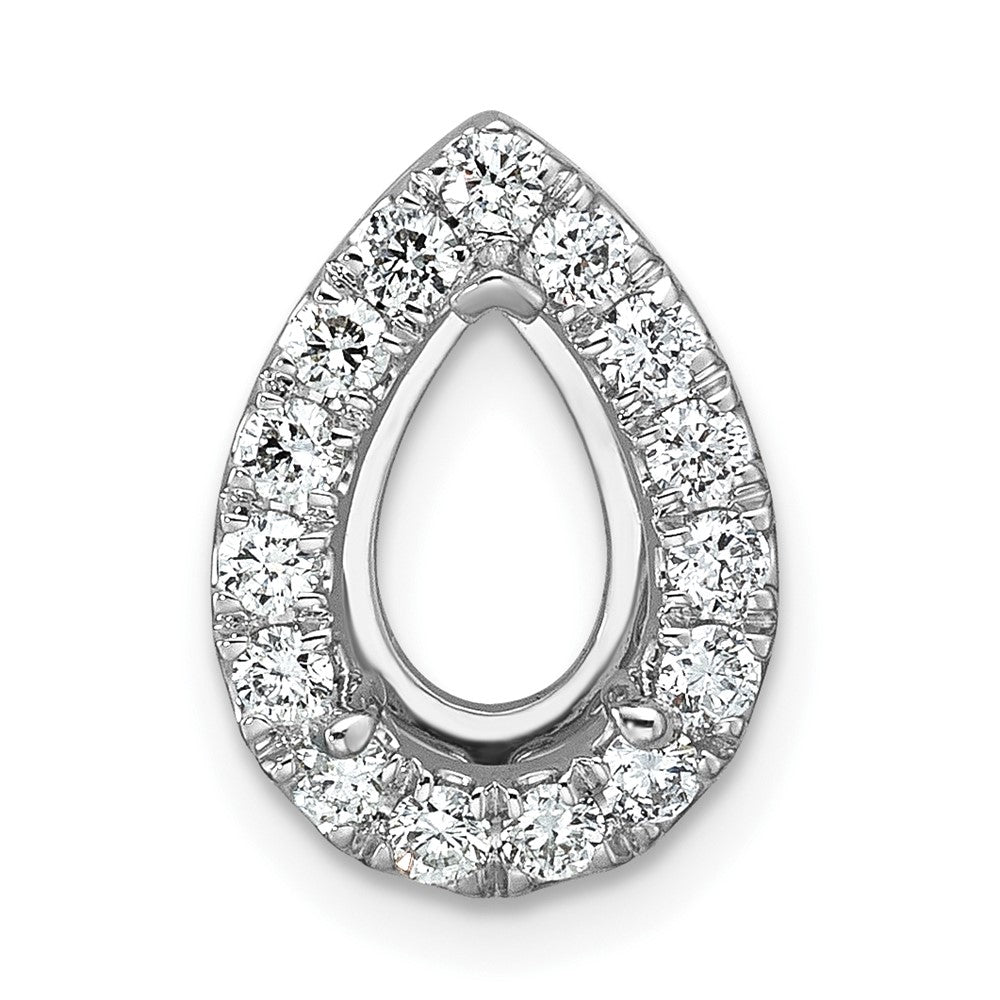 14K Weißgold Kettenanhänger mit Gleitfunktion, Birnenschliff-Halo, 2,375 ct. im Labor gezüchtete Diamanten VS/SI+ G+