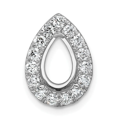 14K Weißgold Kettenanhänger mit Gleitfunktion, Birnenschliff-Halo, 2,375 ct. im Labor gezüchtete Diamanten VS/SI+ G+