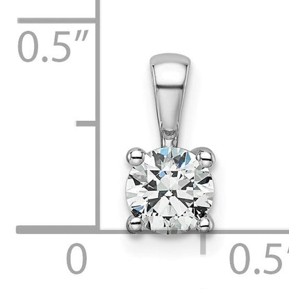 14K Weißgold 0,5 ct. Laborgezüchteter Diamant VS/SI+ G+ Rund Vierzack-Anhänger