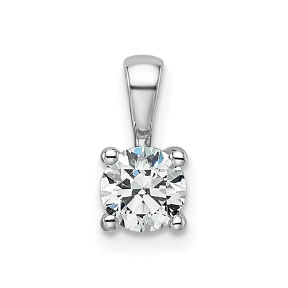 14K Weißgold 0,5 ct. Zertifizierter Laborgezüchteter Diamant VS/SI+ G+ Rund Komplett-Vierkrallen-Anhänger