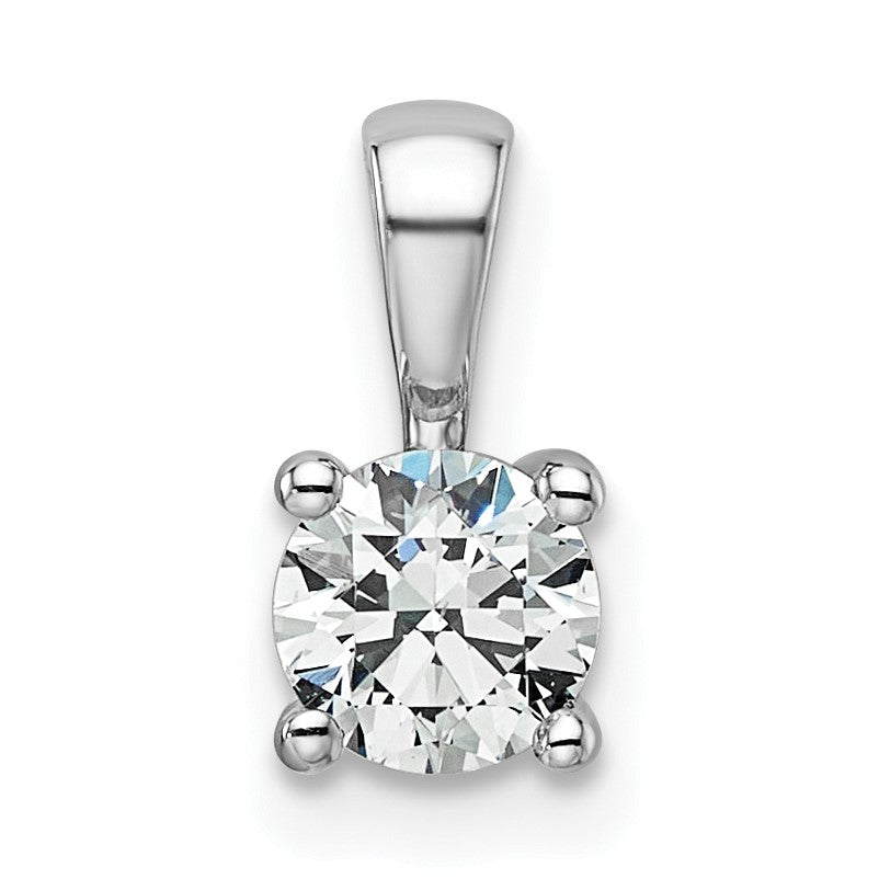 14K Weißgold 0,5 ct. Laborgezüchteter Diamant VS/SI+ G+ Rund Vierzack-Anhänger