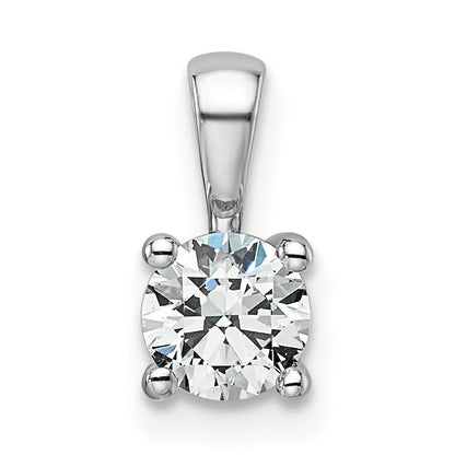 14K Weißgold 0,5 ct. Laborgezüchteter Diamant VS/SI+ G+ Rund Vierzack-Anhänger