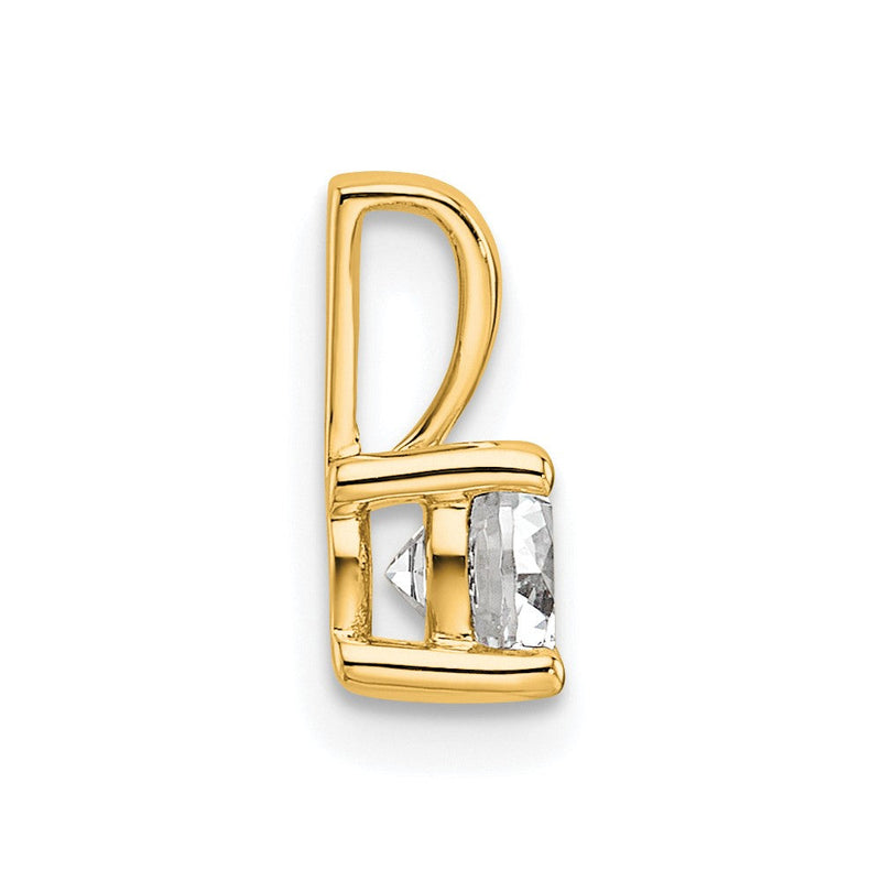 14K Gelbgold 14K 1/2 Karat Im Labor Gezüchtet Diamant Vs+ F+ Rund Komplett Vierkrappen Anhänger