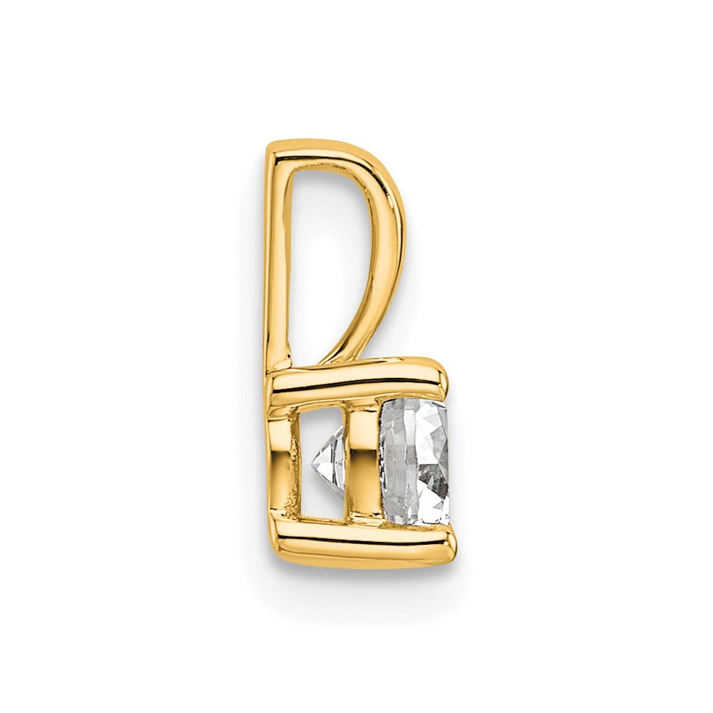14 Karat Gelbgold Anhänger mit 0,5 ct. zertifizierten, im Labor gezüchteten Diamanten, VS/SI+ G+, rund, in Vierzacken-Fassung