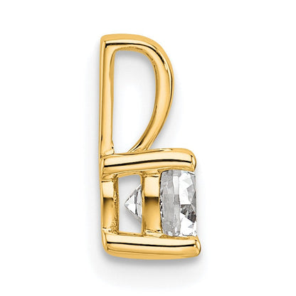 14K Gelbgold 0,5 ct. Laborgezüchteter Diamant VS/SI+ G+ Rund Vierkrappen-Anhänger