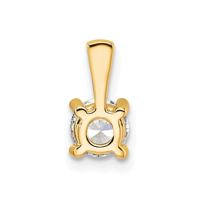 14 Karat Gelbgold Anhänger mit 0,5 ct. zertifizierten, im Labor gezüchteten Diamanten, VS/SI+ G+, rund, in Vierzacken-Fassung