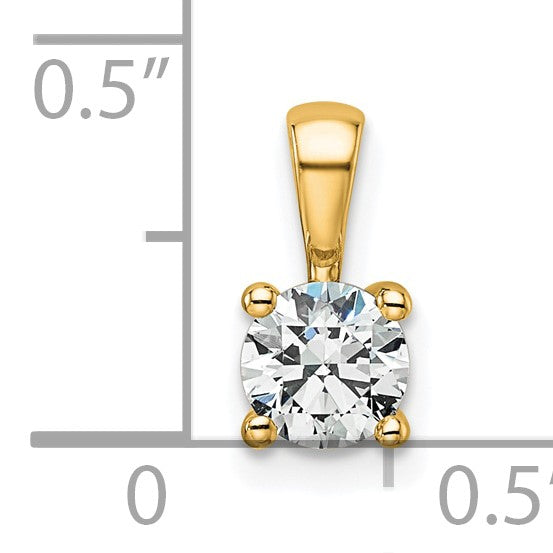 14K Gelbgold 0,5 ct. Laborgezüchteter Diamant VS/SI+ G+ Rund Vierkrappen-Anhänger