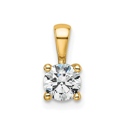 14 Karat Gelbgold Anhänger mit 0,5 ct. zertifizierten, im Labor gezüchteten Diamanten, VS/SI+ G+, rund, in Vierzacken-Fassung