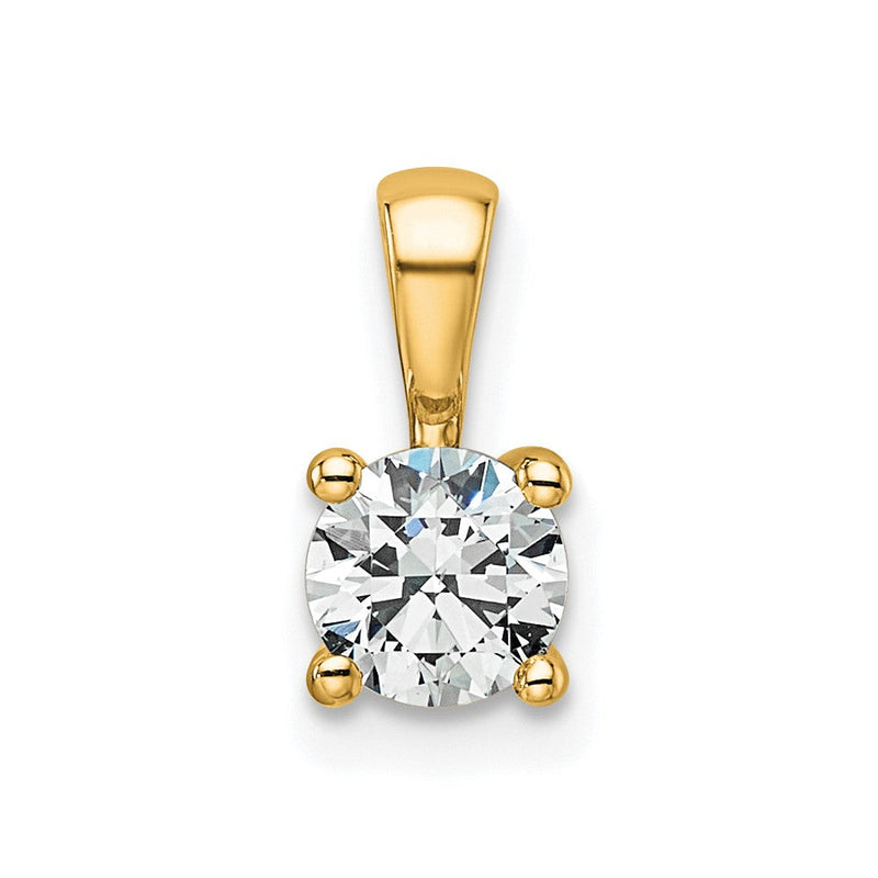 14 Karat Gelbgold Anhänger mit 0,5 ct. zertifizierten, im Labor gezüchteten Diamanten, VS/SI+ G+, rund, in Vierzacken-Fassung