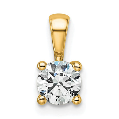 14K Gelbgold 0,5 ct. Laborgezüchteter Diamant VS/SI+ G+ Rund Vierkrappen-Anhänger