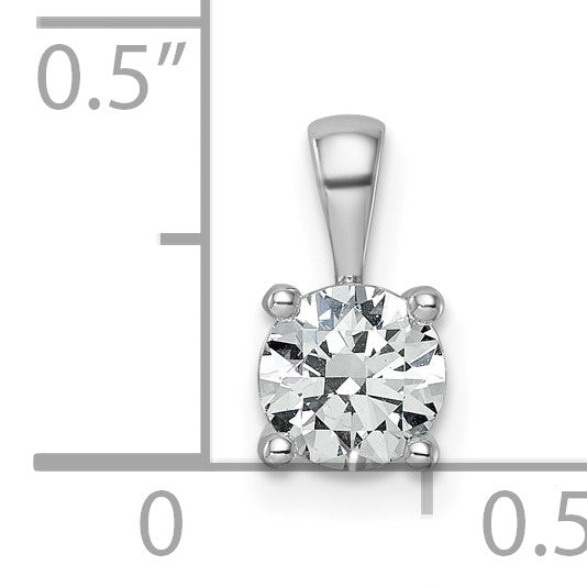 14K Weißgold 0,75 ct. Laborgezüchteter Diamant VS/SI+ G+ Runder Vierkrappen-Anhänger