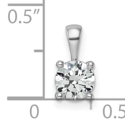 14K Weißgold 0,75 ct. Laborgezüchteter Diamant VS/SI+ G+ Runder Vierkrappen-Anhänger