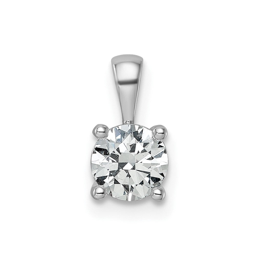 14K Weißgold 0,75 ct. zertifizierter im Labor gezüchteter Diamant VS/SI+ G+ Rund Vierzack-Anhänger