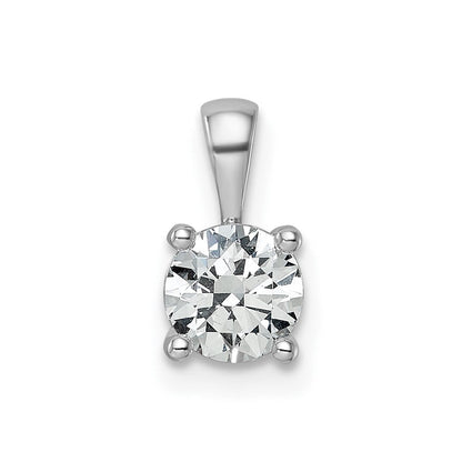 14K Weißgold 0,75 ct. zertifizierter im Labor gezüchteter Diamant VS/SI+ G+ Rund Vierzack-Anhänger