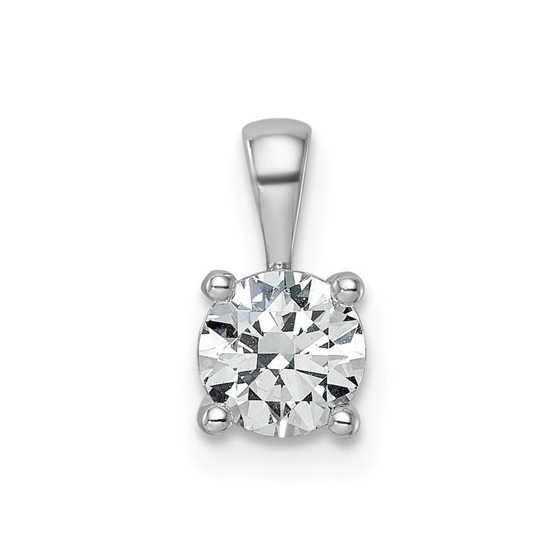 14K Weißgold 0,75 ct. zertifizierter im Labor gezüchteter Diamant VS/SI+ G+ Rund Vierzack-Anhänger