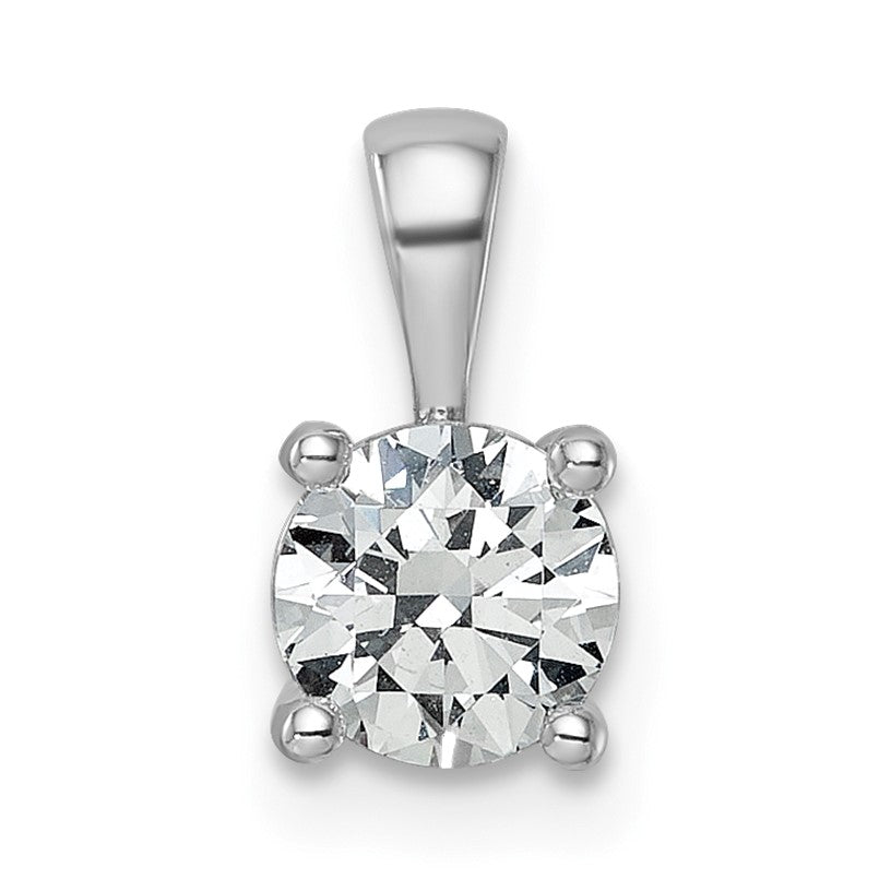 14K Weißgold 0,75 ct. Laborgezüchteter Diamant VS/SI+ G+ Runder Vierkrappen-Anhänger