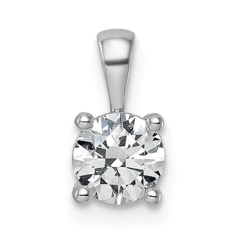14K Weißgold 0,75 ct. Laborgezüchteter Diamant VS/SI+ G+ Runder Vierkrappen-Anhänger