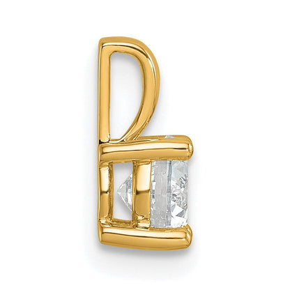 14 K Gelbgold Anhänger mit 0,75 ct. zertifizierten, im Labor gezüchteten Diamanten im Rundschliff, Reinheit VS/SI+, Farbe G+, in Vierkrallenfassung