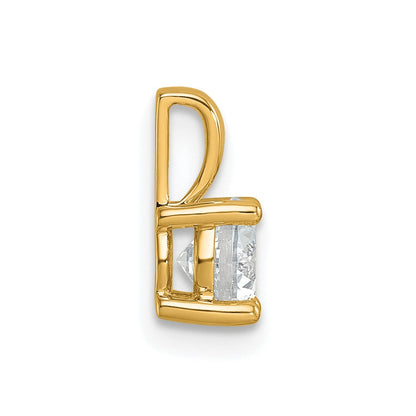 14K Gelbgold Anhänger mit 0,75 ct. im Labor gezüchteten Diamanten, VS/SI+ G+, rund, in Vierkrappenfassung