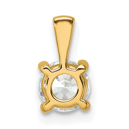 14 K Gelbgold Anhänger mit 0,75 ct. zertifizierten, im Labor gezüchteten Diamanten im Rundschliff, Reinheit VS/SI+, Farbe G+, in Vierkrallenfassung