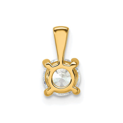 14K Gelbgold Anhänger mit 0,75 ct. im Labor gezüchteten Diamanten, VS/SI+ G+, rund, in Vierkrappenfassung