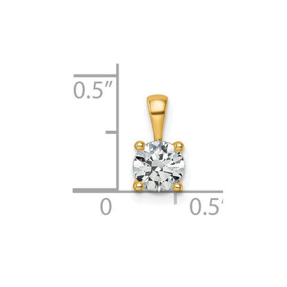 14K Gelbgold Anhänger mit 0,75 ct. im Labor gezüchteten Diamanten, VS/SI+ G+, rund, in Vierkrappenfassung